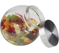 JEXNOVASHOP-pot en verre avec couvercle 12,5 x 19 cm, H: 18 cm Glas, acier inoxydable