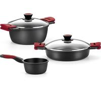 Jexnovashop-Premiere Batterie De Cuisine 5 Pièces En Fonte D¿Aluminium Avec Revêtement Antiadhésif, Tous Feux Dont Induction