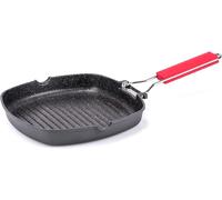 Jexnovashop-Pro Grill, Poêle Grill À Induction Avec Poignée Pliante, Revêtement Antiadhésif Et Anti-Rayures, Poêle Adaptée À Toutes Les Cuisinières, Lavable Au Lave-Vaisselle, 24x24cm
