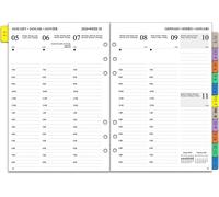 Jexnovashop-Recharge Pour Agenda Semainier 2026 Format A5, Vertical 7h-20h, Planificateur Hebdomadaire Et Mensuel Avec Onglets, Pages Pour Note, Contacts Et Fériés, Jan 26 À Déc 26, Organiseur En Mul