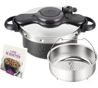 Jexnovashop-Seb Clipsominut'ultra Resist Finition Pierre Cocotte-Minute 5 L + Livre Recettes, Autocuiseur Induction, Effet Pierre, Utilisation Simple, Fabriqué En France P4705105