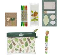 Jexnovashop-Set De Papeterie Groot Inclut : 1 Stylo 10 Couleurs, 5 Blocs De Notes Adhésives, 4 Surligneurs, 2 Trombones, Trousse Fournitures Scolaires Kawaii, Papeterie Kawaii