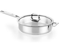 Jexnovashop-Signature Cuisinière Avec Couvercle, 28 Cm, Sans Antiadhésif, Acier Inoxydable 18/10, Full Induction, Pour Toutes Sources De Chaleur, Y Compris Induction