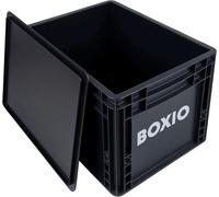 JEXNOVASHOP-SOLO : Boîte de rangement avec couvercle - Eurobox 40x30x28 cm - boîte de transport en plastique pour le camping, le bateau, la cave ou le jardin - empilable avec d'autres bacs norme Euro