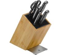 Jexnovashop-Spitzenklasse Plus - Asia Jeu De 6 Pièces, 4 Couteaux Avec Lame En Acier Trempé Entièrement Forgé Et Ciseaux Multifonctions Avec Support Flextec En Bambou