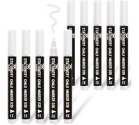 Jexnovashop-Stylo Craie Pour Tableau Noir Effacable, Marqueur Craie Effacable, Feutre Craie Pour Le Verre Fenêtre, 3mm Lot De 10, Blanc