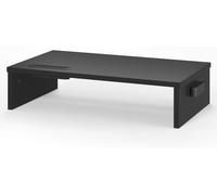 JEXNOVASHOP-Support de Moniteur Réhausseur d'Écran Ergonomique en Bois Noir pour Écran PC , (W420 x D235 x H104mm), Support d'Ordinateur avec Gestion de Câbles, Capacité 30kg
