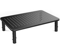 JEXNOVASHOP-Support de Moniteur - Support d¿Ordinateur Portable Ergonomique et Réglable en 3 Hauteurs avec Plateforme en Maille pour Ordinateur Portable, Ordinateur, iMac, PC, Imprimante de 20 kg max