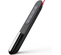 JEXNOVASHOP-Télécommande de Présentation pour PowerPoint, Présentateur sans Fil avec Pointeur, Portée 100m pour Enseignants et Conférenciers, Compatible macOS (Rouge - AAA - USB-A)