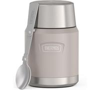 Jexnovashop-Thermos Icon Food Jar - Pot Alimentaire En Pierre Grès Beige Mat - 470 Ml - Double Paroi En Acier Inoxydable 18/8 - Garde Au Chaud Et Au Froid - Avec Cuillère Pliable - Fond Antidérapant