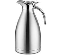 JEXNOVASHOP-Thermos,Pichet isotherme,thermos cafe isotherme 2l,304 Acier Inoxydable Double-Wall Vacuum Isolé Café Pot Thermos,pour Eau Chaud au Bureau, Hôtel et Restaurant, avec Poignée et Bec.