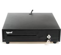 Jexnovashop-Tiroir-Caisse Iron-10 - Boîte À Monnaie Manuelle Ou Automatique Pour 4 Billets Et 6 Pièces - Serrure À 3 Positions - Matériau Acier + Plastique - Usage Professionnel - Noir (38x33,5x8)