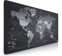 JEXNOVASHOP-Titanwolf Tapis de souris XXL Speed Gaming ¿ 900 x 400 mm ¿ XXL ¿ Sous-main de table grande taille ¿ Améliore la précision et la vitesse ¿ Antidérapant ¿ Carte du monde Motif tête de loup