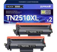 JEXNOVASHOP-TN2510XL TN-2510XL Cartouches de Toner Compatible avec Brother TN2510XL TN2510 pour Brother DCP-L2620DW DCP-L2627DWE MFC-L2860DWE MFC-L2800DW HL-L2400DWE DCP-L2660DW MFC-L2827DW(Noir*2P)
