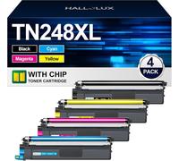 JEXNOVASHOP-Toner TN248XL TN248 Compatible pour Brother TN-248XL TN248XL pour Brother DCP-L3560CDW MFC-L8390CDW MFC-L3760CDW HL-L3240CDW MFC-L3740CDWE DCP-L3520CDWE HL-L8240CDW TN248CMYK TN248 (4-Pac