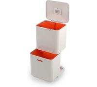 JEXNOVASHOP-Totem Max - Poubelle de cuisine pour le tri et le recyclage des déchets, avec bac à compost intégré et filtre à charbon actif remplaçable, capacité de 60 litres, pierre