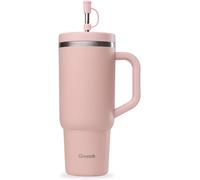 Jexnovashop-Travel Cup 900ml Avec Paille & Anse - 48h Glacé / 12h Froid - Gourde Isotherme Inox Recyclé - Mug Avec Bouchon À Vis Anti-Éclaboussures - Tasse Thermo - Rose Pastel