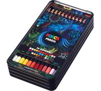 Jexnovashop-Uni Mitsubishi Pencil - Boîte Bento 36 Couleurs Pencil - Crayons De Couleur À Base D'huile Et Cire - Forte Intensité Chromatique - Multisupports
