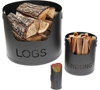 Jexnovashop-Valiant Fir230 Lot De 3 Boîtes De Rangement En Métal Pour Cheminée - 30 X 36 X 36 Cm