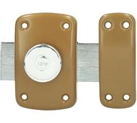 JEXNOVASHOP-Verrou de Porte Bouton/Cylindre - Ouverture à Bouton intérieur, Clé extérieur - Cylindre diamètre 23 mm, Longueur 45 mm, 5 goupilles - YV10BT/45-3 clés, Marron Doré