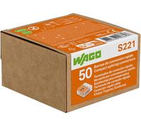 Jexnovashop-Wago Boîte De 50 Bornes De Connexion 3 Entrées S221 ¿ Installation Facile Et Sécurisée Pour Tous Vos Projets Électriques