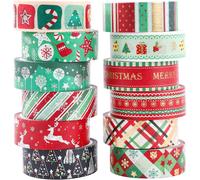 Jexnovashop-Washi Tape Noël 12 Rouleaux Washi Masking Tape Adhésif Ruban Adhésif Décoratifs Papier Tape Pour Bullet Journal Scrapbooking Artisanat De Bricolage Fournitures De Fête De Bureau Emballage