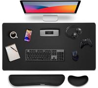 JEXNOVASHOP-XXL Tapis de Souris 3 en 1 avec Repose Poignet Clavier Ergonomique, Tapis de Souris Gaming 800x300mm, Mémoire en Mousse Confortable, Soulagement des Douleurs pour Gamer Bureau et Maison,