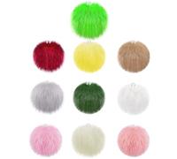JEXOWIQ 10 pcs Pompon en Fausse Fourrure,Glands et pompons pour couture,Pompon pour Bonnet, Pompon Fourrure pour Bonnet Moelleux pour Casquettes pour Le Bricolage Chapeaux, Sacs, Porte-clés, 10cm