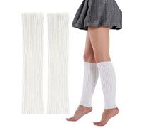 JEXOWIQ 1paires jambières tricotées pour femmes et filles,genouillères chaudes pour bottes d'hiver,chaussettes longues tendance,jambières au crochet kawaii des années 90,Accessoires de Yoga de Danse