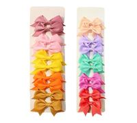 JEXOWIQ 20 pcs arrettes à cheveux,bébé filles cheveux arcs pinces crocodile ruban gros-grain moulin à cheveux barrettes pour enfants tout-petits adolescents cadeaux en paires