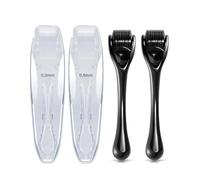 JEXOWIQ 2Pcs Derma Roller, 0.3/0.5 mm Dermaroller Visage, Dermaroller Cheveux,Roller Barbe,Roller Micro Aiguille pour Stimule Repousse Cheveux,Réduit la Perte de Cheveux,Visage Soin de la Peau