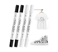 JEXOWIQ 4Pcs Marqueurs textiles permanents à double pointe, marqueur textile permanent,lavables en machine, pour loisirs créatifs, peinture pour enfants et adultes (Noir/Blanc)