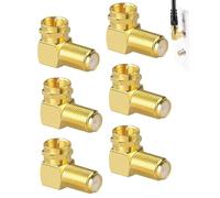 JEXOWIQ 6 Pièces Adaptateurs D’Angle Satellite 90° pour Câble Coaxial,adaptateur coaxial pour tv satellite, Connecteur f Coudé, Adaptateur f, Fiche f, Raccord Satellite