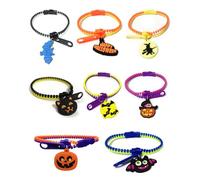 JEXOWIQ 8 Zipper Bracelets Halloween Party Bracelets Friendship Bracelets Kids Zip pour Bracelets d'Amitié Gadgets Halloween Fantasy Sorcières Citrouille Pochettes Cadeaux Kids,décorations d'Halloween