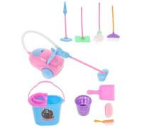JEXOWIQ accessoires miniatures, 9 pcs mini outils de nettoyage pour maison de poupée, accessoires miniatures pour maison de poupée, jouets pour filles et enfants