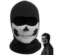 JEXOWIQ Cagoule tête de mort,Décorations d'Halloween,Masque fantôme,Noir,Pour vélo, skateboard, ski, cosplay, costume,Taille unique, Noir, Taille unique