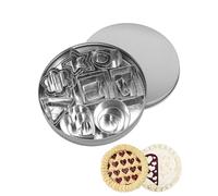 JEXOWIQ emporte Piece,24pcs Ensemble Emporte Pièces, Mini Ensemble Emporte Pièces, Petits Emporte-pièces en Acier Inoxydable de Forme Géométrique pour Croûte à Tarte,Gâteaux, Biscuits (géométrie)