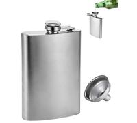 JEXOWIQ Flasque en acier inoxydable pour spiritueux,flasque a alcool,bouteille à whisky en acier inoxydable, avec entonnoir, pour whisky, rhum, vodka, convient pour la randonnée et les fêtes (10oz)