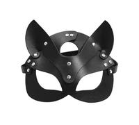 JEXOWIQ Masque de chat d'Halloween pour femme, masque vénitien sexy, masque pour les yeux de bal masqué, masque de Catwoman en cuir PU noir pour mascarade, fête de Mardi Gras, Noël