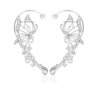 JEXOWIQ Oreille Elfe,1 Paire Boucles d'oreilles Elfe Femme Argent Manchettes Oreilles Elfes Boucles d'oreilles Clips Oreilles Non Percées pour Mariage Halloween Cosplay Costume