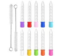 JEXOWIQ Pipettes compte-gouttes,10 pcs 5ml Pipettes Graduées Plastique und 1 Brosse Propre, Pipette Dropper pour Laboratoire Enfant und Alimentaire, Bonbons, Animaux Domestiques, Plantes
