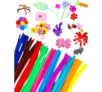JEXOWIQ Sculpture en fil de fer,100 pcs Fil Chenille Chenilles Loisirs Colorées Tuyau en Chenille Pipe Cleaners Créatif Cure Pipes pour les Enfants L'école Artisanat de Bricolage DIY Décoration