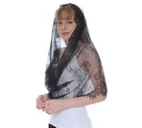 JEXOWIQ Voile de Dentelle - 1pcs Voile D'église Foulard L’écharpe Dentelle Pour Messe Latin Prier Ceremonie Mariage, pour les Demoiselles D'Honneur de Mariage de Masse,Élégant et beau