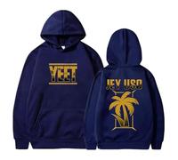 Jey USO Yeet Golden Logo Sweatshirts Unisexes Confortables et Tendance, Street-Chic et Polyvalents,Bleu,XS