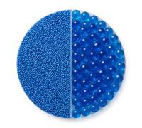 JEYEFFE Perles d'eau 60 g Bleu 2-2,5 mm, 10-12 litres pour vases et Fleurs | Sachet de 60 g: 8 à 10 heures dans l'eau froide et les perles deviennent des sphères de 10-15 mm, soit 10-12 litres.