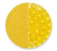 JEYEFFE Perles d'eau 60 g Jaune 2-2,5 mm, 10-12 litres pour vases et Fleurs | Sachet de 60 g: 8 à 10 heures dans l'eau froide et les perles deviennent des sphères de 10-15 mm, soit 10-12 litres.