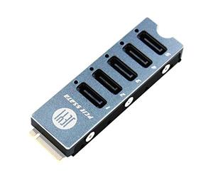 JEYI Carte d'extension M.2 NVME M Key PCI-E 3.0 vers 5 ports SATA 3 16 G JMB585 Puce SATA Disque Array Card Support M.2 Nvme PCI-E SSD pour Raid ThunderBolt3