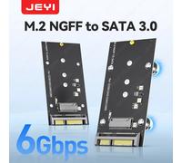 JEYI M.2 NGFF vers SATA 3.0 adaptateur carte magnétique-transfert haute vitesse 6Gbps pour SSD 2230/42/60/80 prenant en charge une capacité de 2 to Ensemble 4