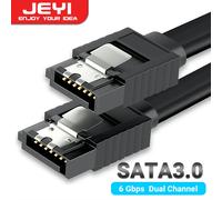 JEYI SATA câble III 6Gbps câble de données HDD SDD à courbure droite 40 cm avec loquet de verrouillage pour SATA HDD SSD CD pilote graveur de CD double straight-2