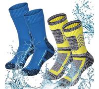 Jeyiour Lot de 2 paires de chaussettes imperméables et respirantes unisexes pour la randonnée, la pêche, bleu, Medium